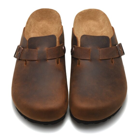 Birkenstock Boston Suede Leather Soft Footbed Clog - Picture 1 of 5